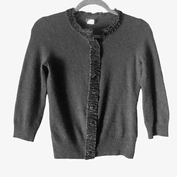 J. Crew Wool and Cashmere Button Up Cardigan Black - Picture 1 of 7